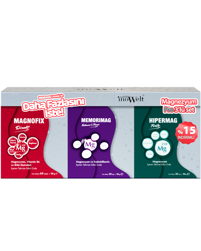 inowelt magnezyum - Magnezyum Pro   3'lü Set